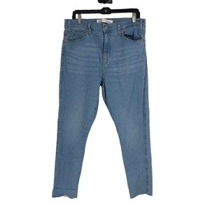 Signature Levi Strauss Heritage High Rise Skinny Jeans w/Raw Hem lightwash sz 14